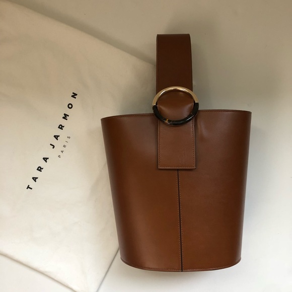 Tara Jarmon Handbags - Tara Jarmon Leather Bucket Bag in Camel
